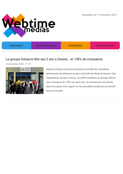 Article de Webtime medias 